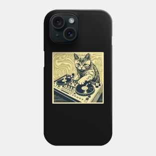 Cat DJ - Yellow Block Print - DJ Cat - Deadmau5 - Deadmouse Phone Case