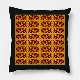 Carousel Block Pattern Red Pillow