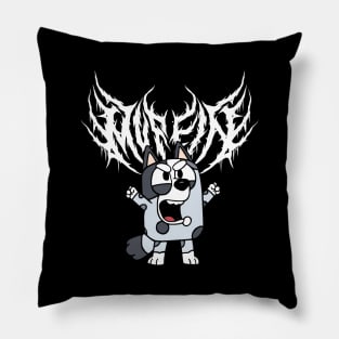 Muffin Black Metal Bluey Pillow