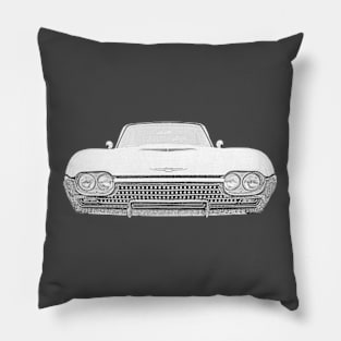 Ford Thunderbird 1962 American classic car monochrome Pillow