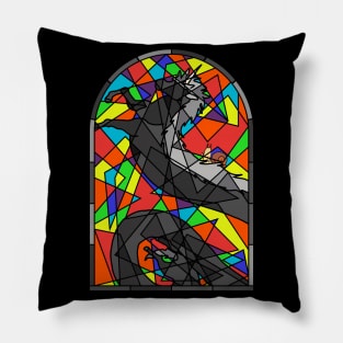 Stained Glass Lord Monochromicorn Pillow