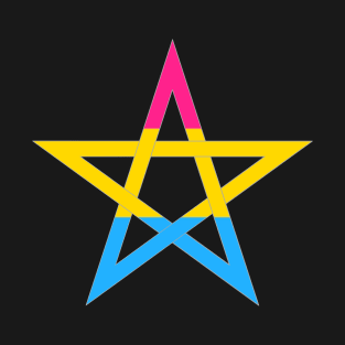 Pansexual Flag Pentagram (in silver) T-Shirt