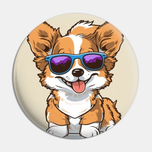 Corgi lover - Corgi glasses - Corgi quote v1 white Pin