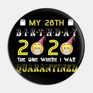 my 28th Birthday 2020 The One Where I Was Quarantined Funny Toilet Paper Pin