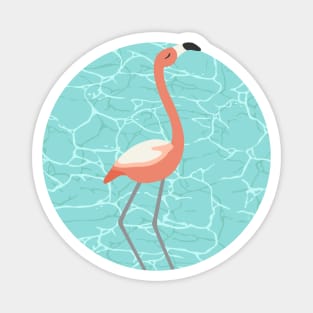 Pink flamingo posing in the distance Magnet