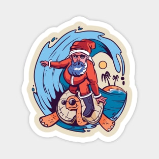 Santa Surfing Magnet