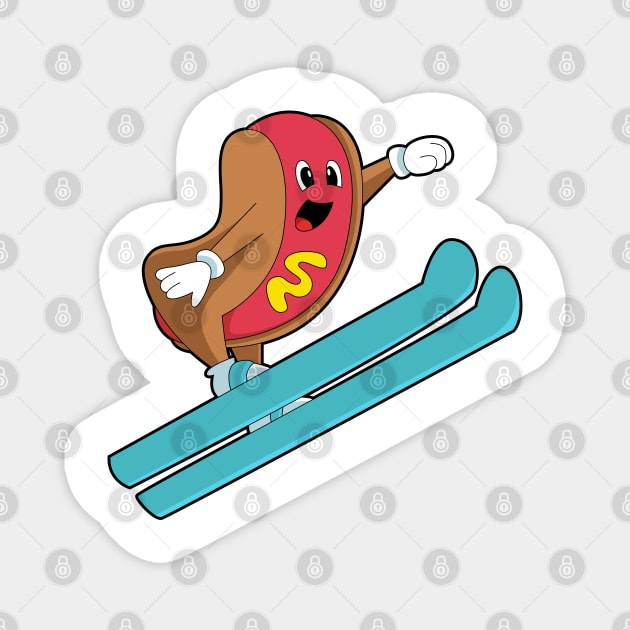 Hotdog as Ski jumper with Ski Magnet by Markus Schnabel