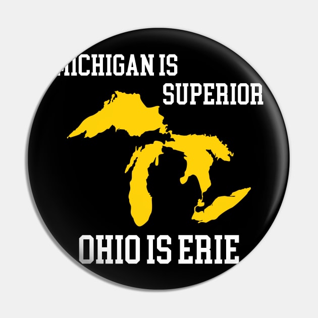 Michigan is Superior, Ohio is Erie Pin by notsleepyart