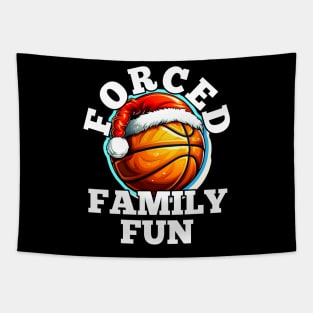 Forced Family Fun Basketball Christmas Tapestry