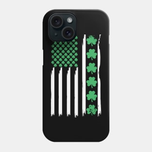 US American Flag with Shamrocks 4 St Patricks day Phone Case