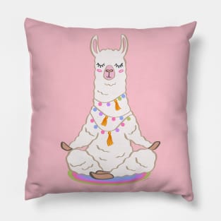 Funny Llama Yoga Namaste Meditation Pranayama Breathe Inhale Exhale Pillow