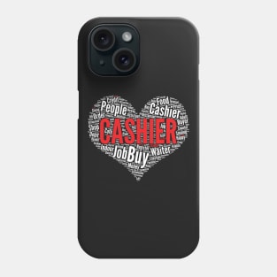 Cashier Heart Shape Word Cloud Design graphic Phone Case