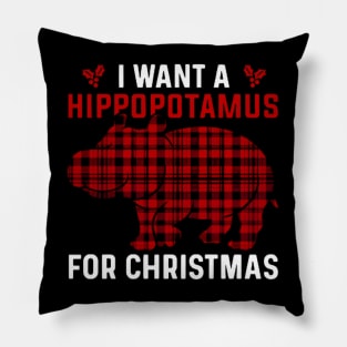Hippo Christmas Pillow