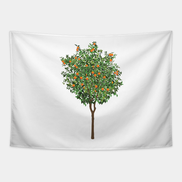Orange Tree Drawing Orange Tapestry Teepublic Orange Tree Drawing Orange Tapestry Teepublic
