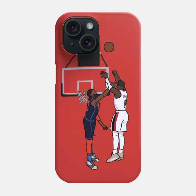 Damian Lillard Game Winner Vs The Thunder - NBA Portland Trailblazers Phone Case by xavierjfong