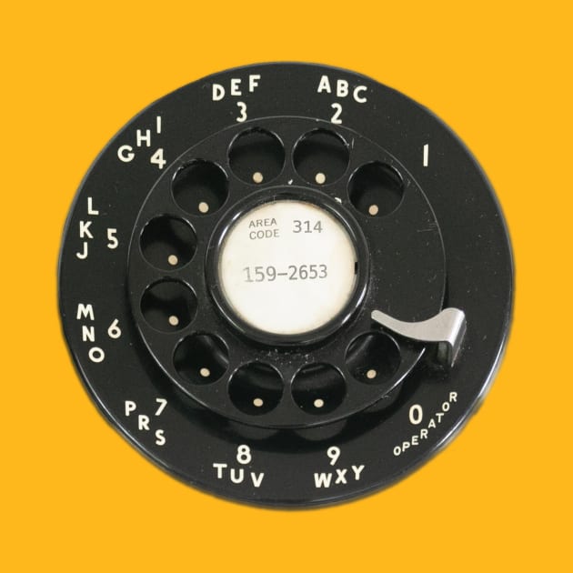 Vintage Rotary Dial with Pi Phone Number by Lyrical Parser