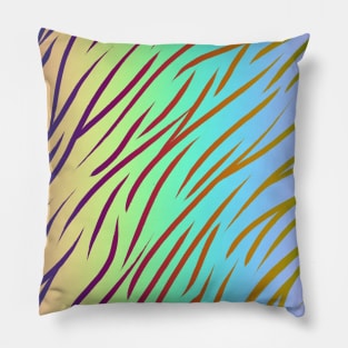 Double Gradient Rainbow Tiger Print Pillow