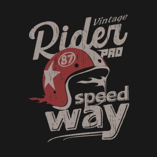 Vintage Rider motorcycle pro racing retro helmet T-Shirt
