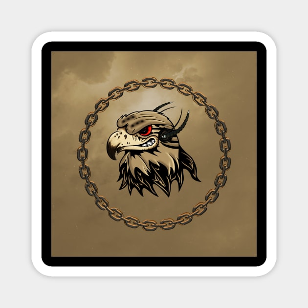 Funny angry steampunk eagle Magnet by Nicky2342