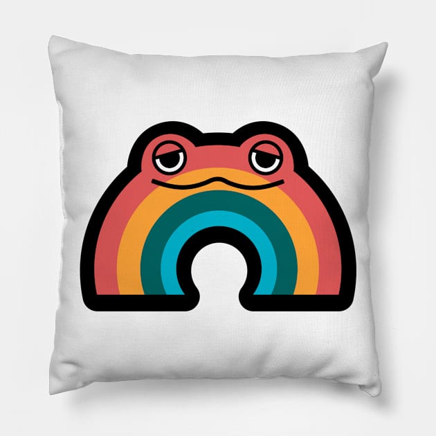 The Rainbow Frog Pillow by Sugar Sugar Milk