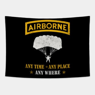 Airborne Paratrooper Airborne Anytime Anyplace Anywhere Tapestry