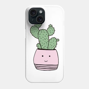 Happy cactus in pink flowerpot Phone Case