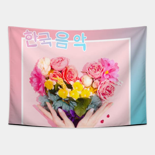 Korean music album cover with flowers "I want to know" Tapestry by BTSKingdom