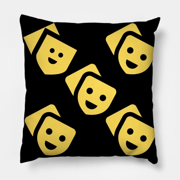 Colorful Theatre Masks Patterns Pillow by Teatro