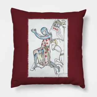 Medieval Knight pencil drawing Pillow