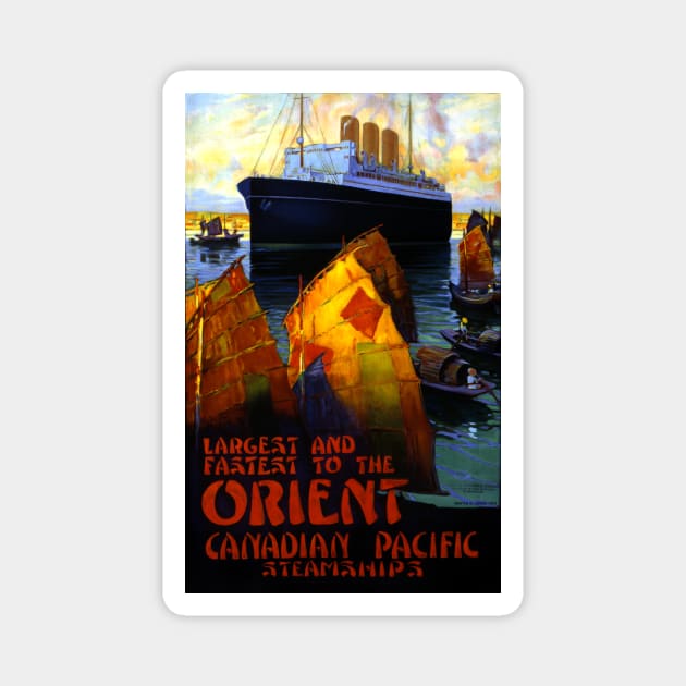 Vintage Travel Poster Orient Canadian Pacific Magnet by vintagetreasure