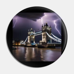 Iconic World Landmarks During A Thunderstorm : Tower Bridge London Pin