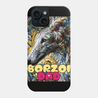 Borzoi dad, stained glass. I love borzois. Phone Case