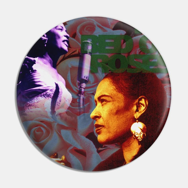 Billie Holiday Portrait Collage Pin by Dez53