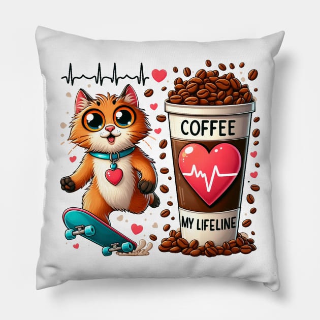 Coffee Lifeline Pillow by BukovskyART