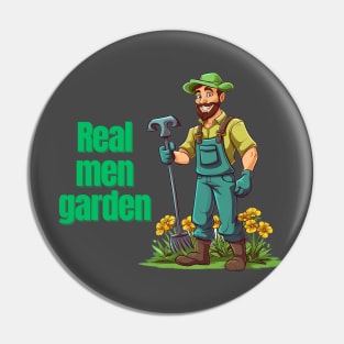 Cartoon design of a male gardener with humorous saying Pin