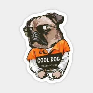 Pug dog in prison Magnet