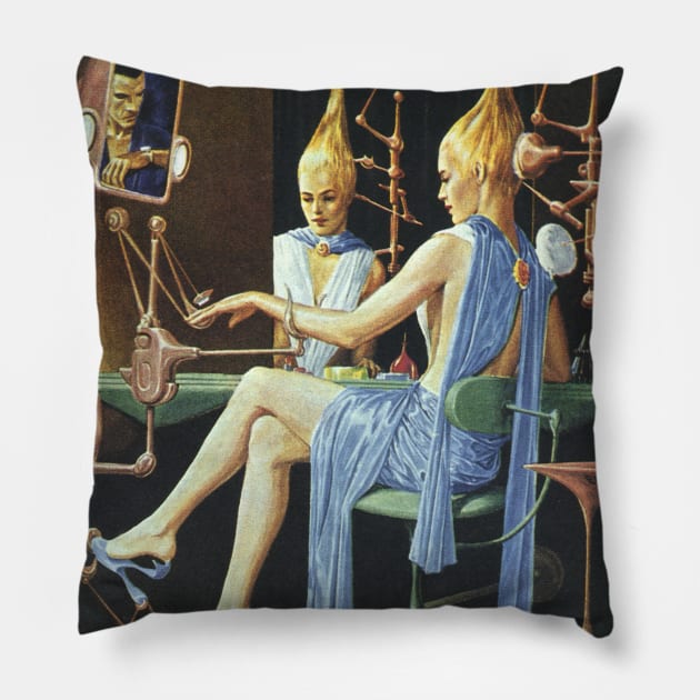 Vintage Science Fiction Pillow by MasterpieceCafe