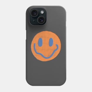 Orange and Blue Vintage Smiley Face Phone Case