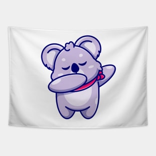 Cute baby koala dabbing cartoon Tapestry