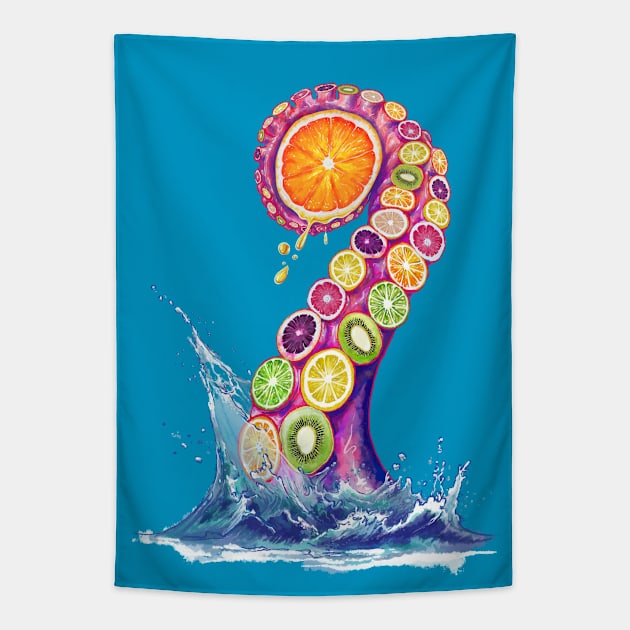 Fruity Octopus Tapestry by Aliriza