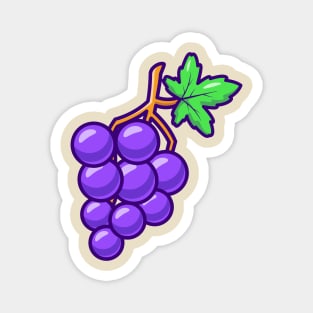 Grape Fruit Cartoon Magnet