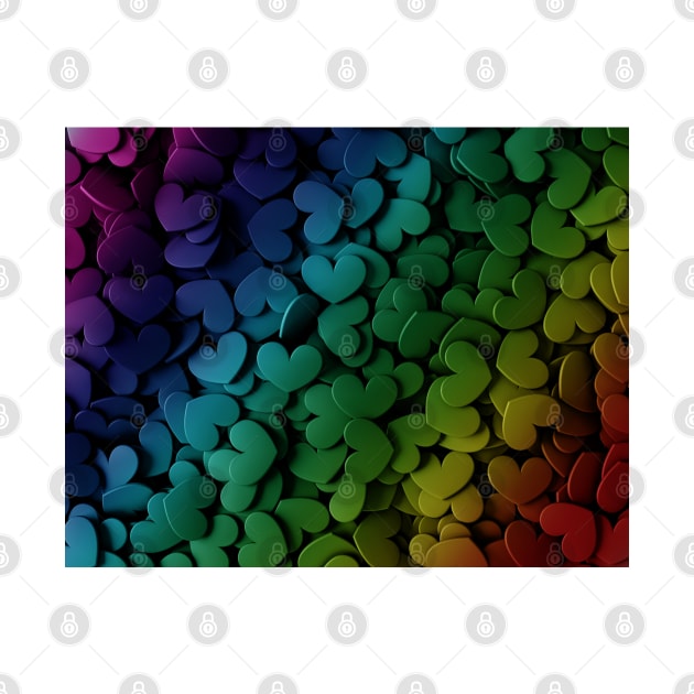 Rainbow Hearts Pattern by Hispaniola-Fineart