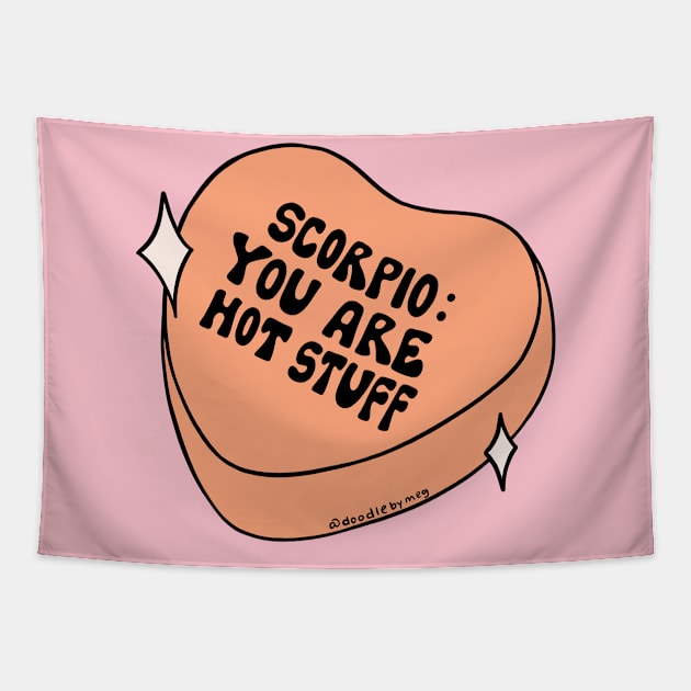 Scorpio Conversation Heart Tapestry by Doodle by Meg