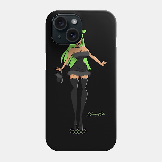 Green Bimbo Phone Case by Jennifer Elder Art