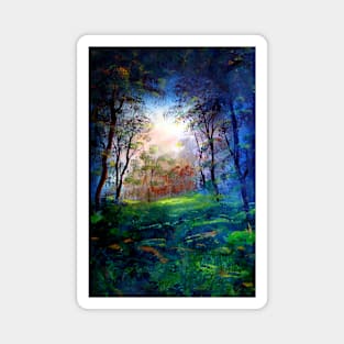 Mystic Woodland View, Forest Artwork Magnet