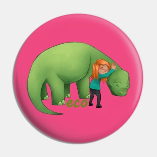 Hug A Friend! - Bronto With Girl Edition Pin