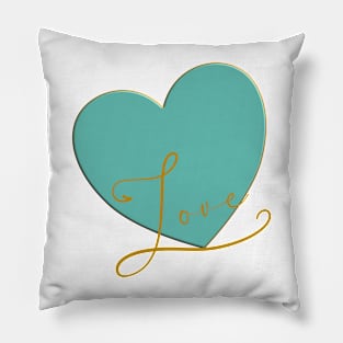 Turquoise Love Heart Pillow