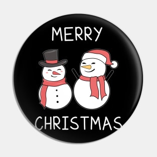 Merry Christmas Snowman Pin