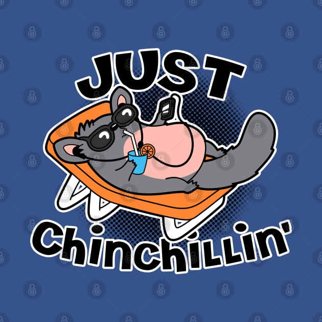 Funny Cute Kawaii Chinchilla Summer Beach Chilling Cartoon Meme by BoggsNicolas