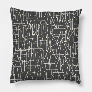 Cotton Swabs Pattern on grey background Pillow